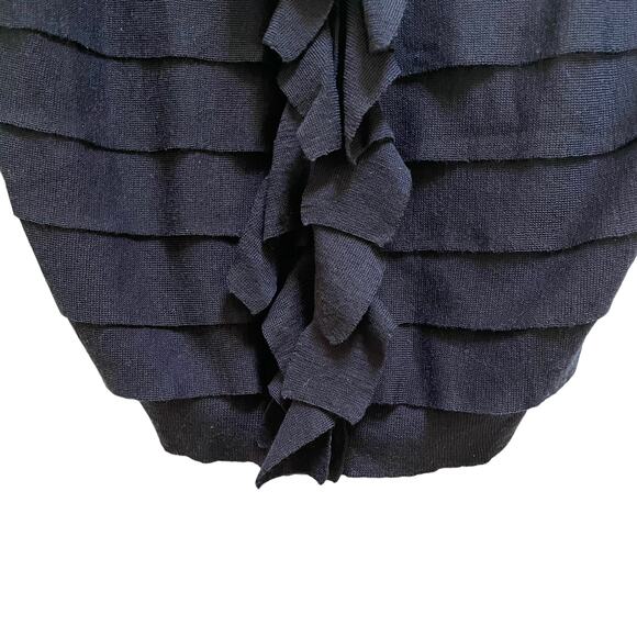 Ann Taylor Black Ruffle Front Cardigan - Size Large - Picture 5 of 10